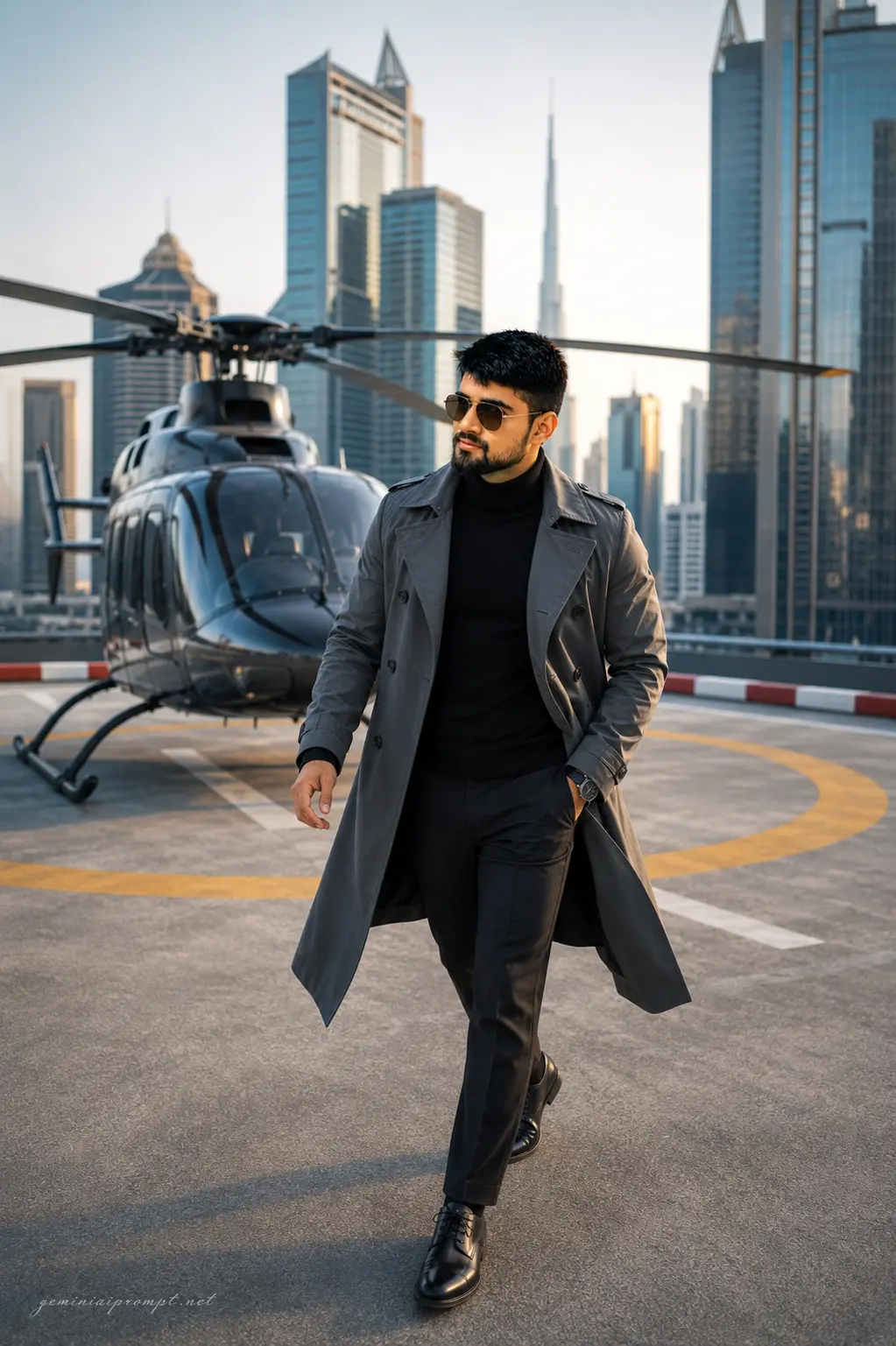 Candid Moment at the City Helipad