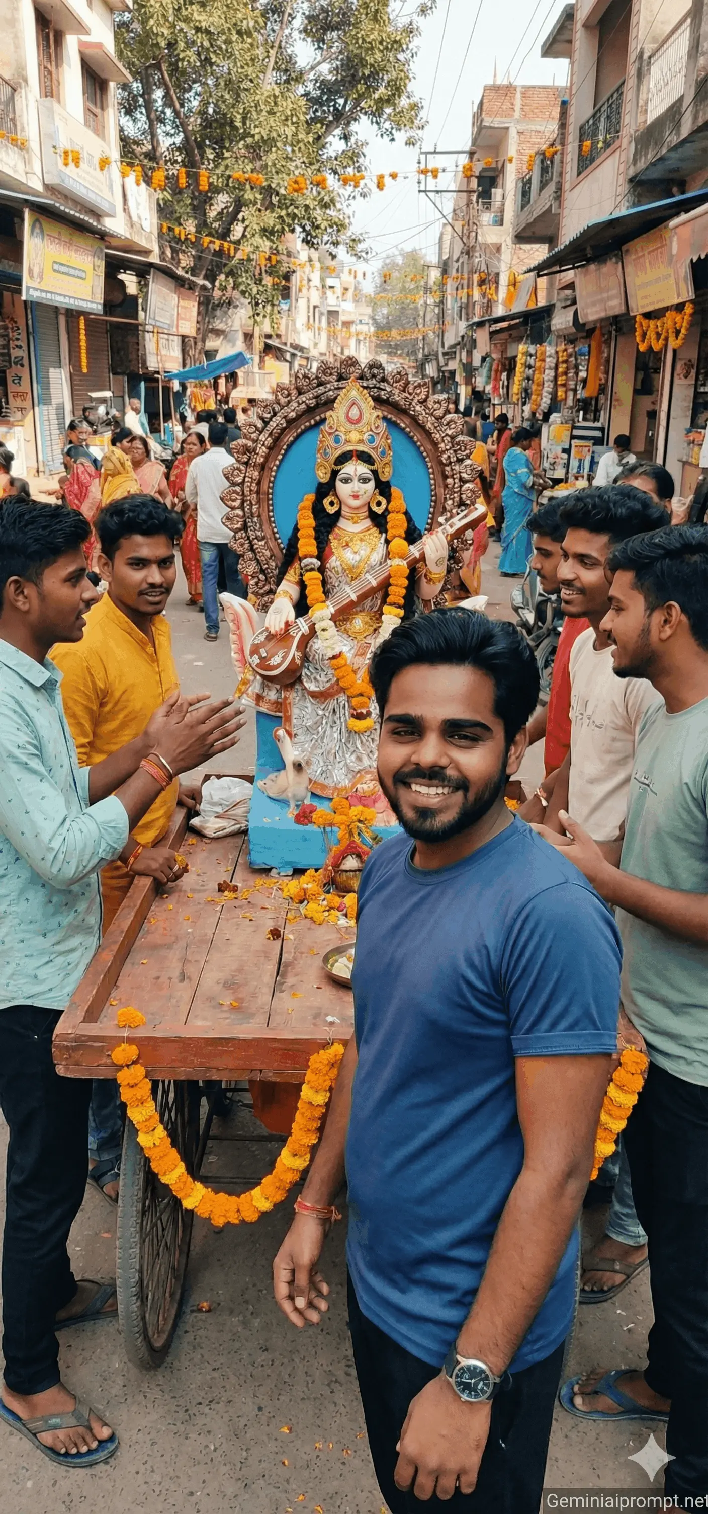 Gemini Basant Panchami Saraswati Puja Photo Editing Prompt 5