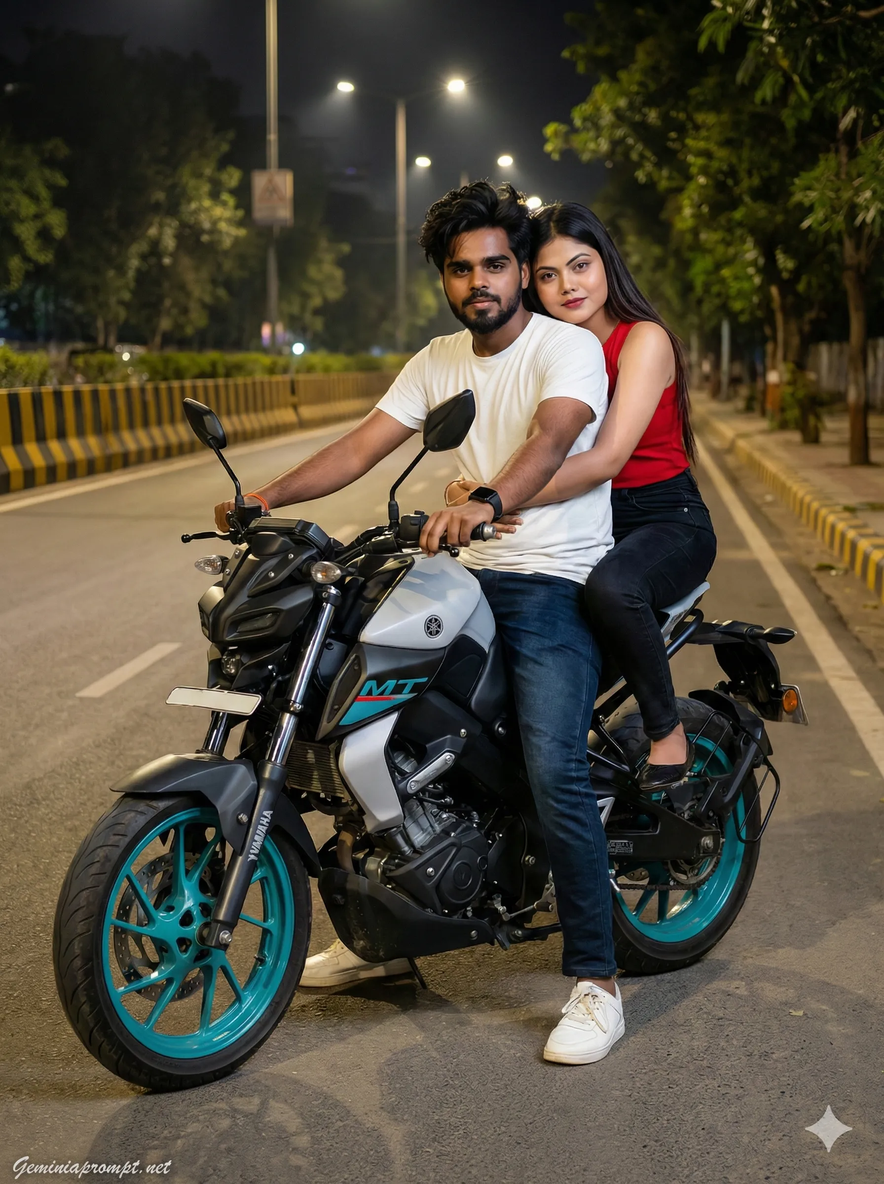 Google Gemini Couple Bike Ai Photo Editing Prompt 1