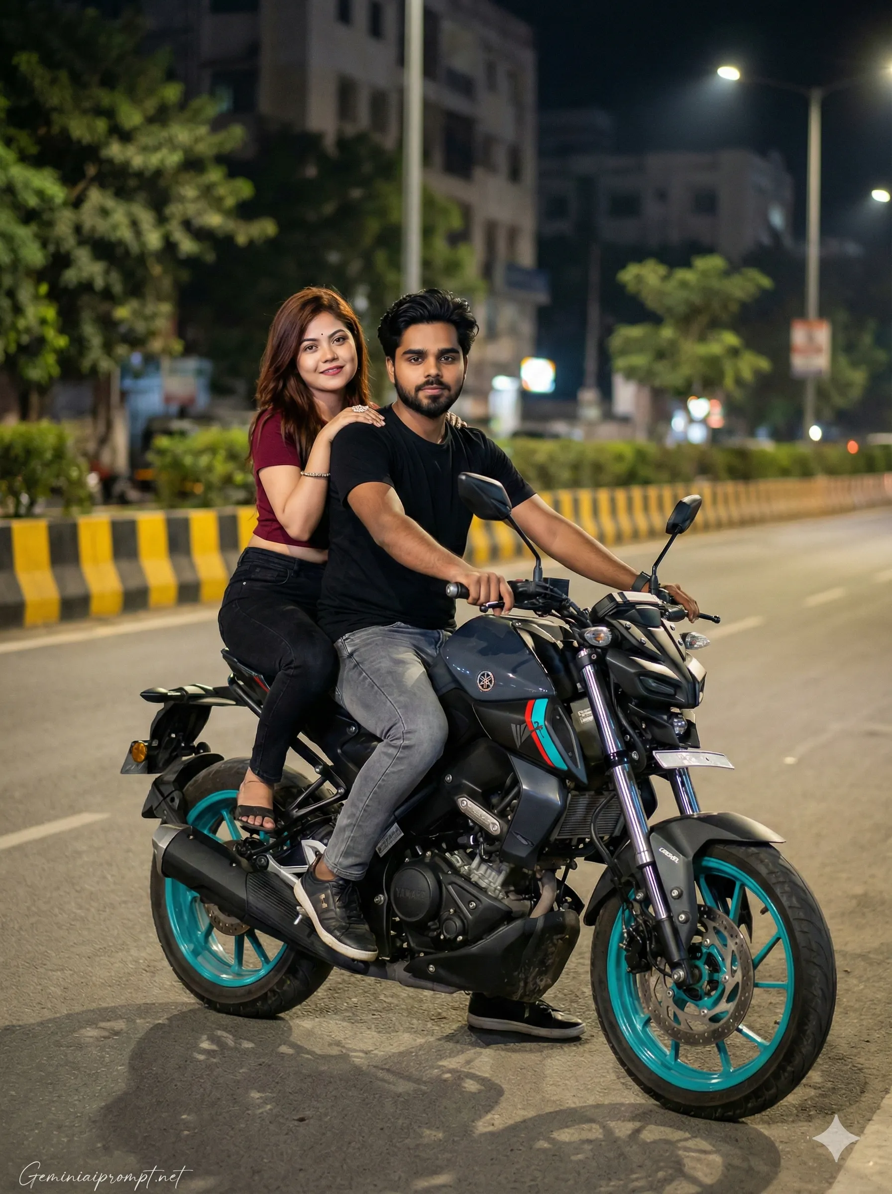 Google Gemini Couple Bike Ai Photo Editing Prompt 2