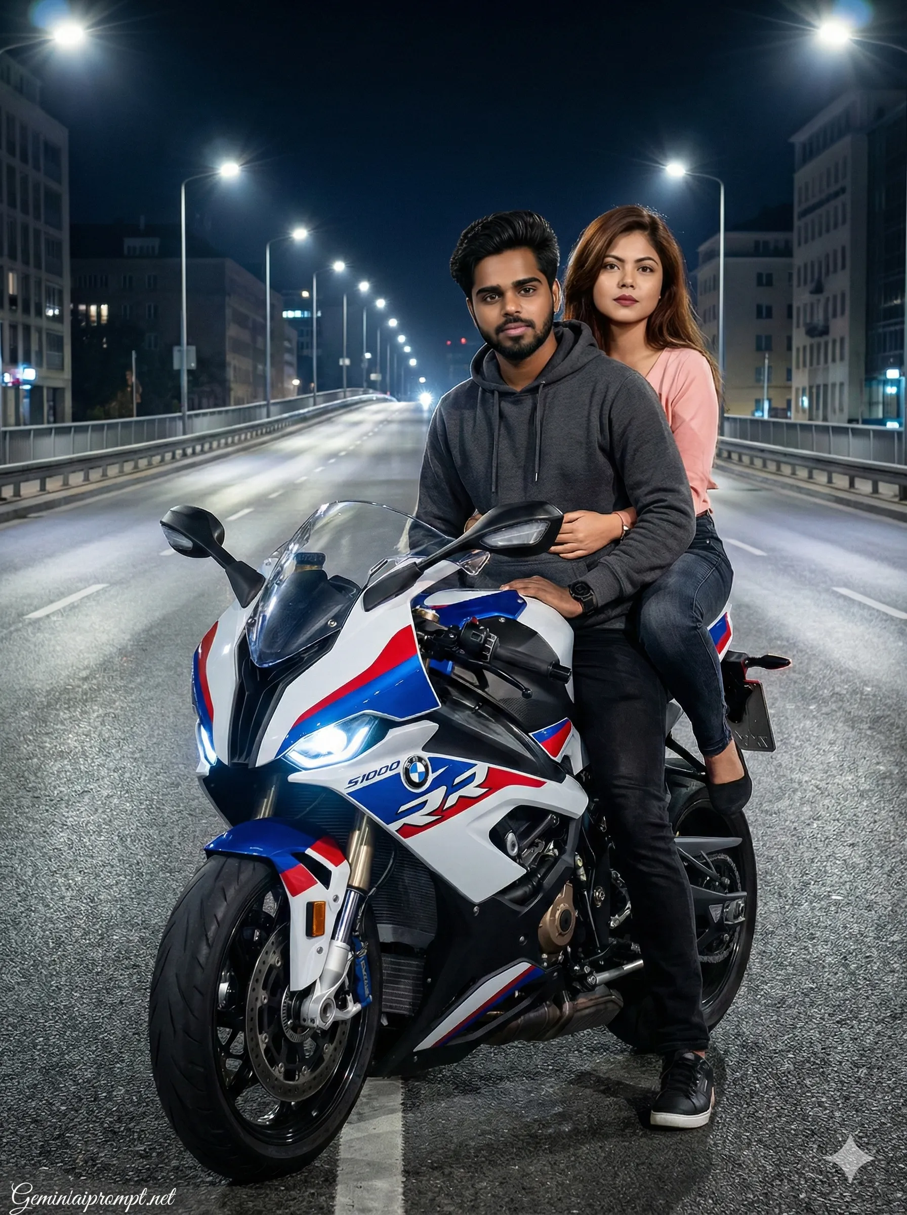 Google Gemini Couple Bike Ai Photo Editing Prompt 4