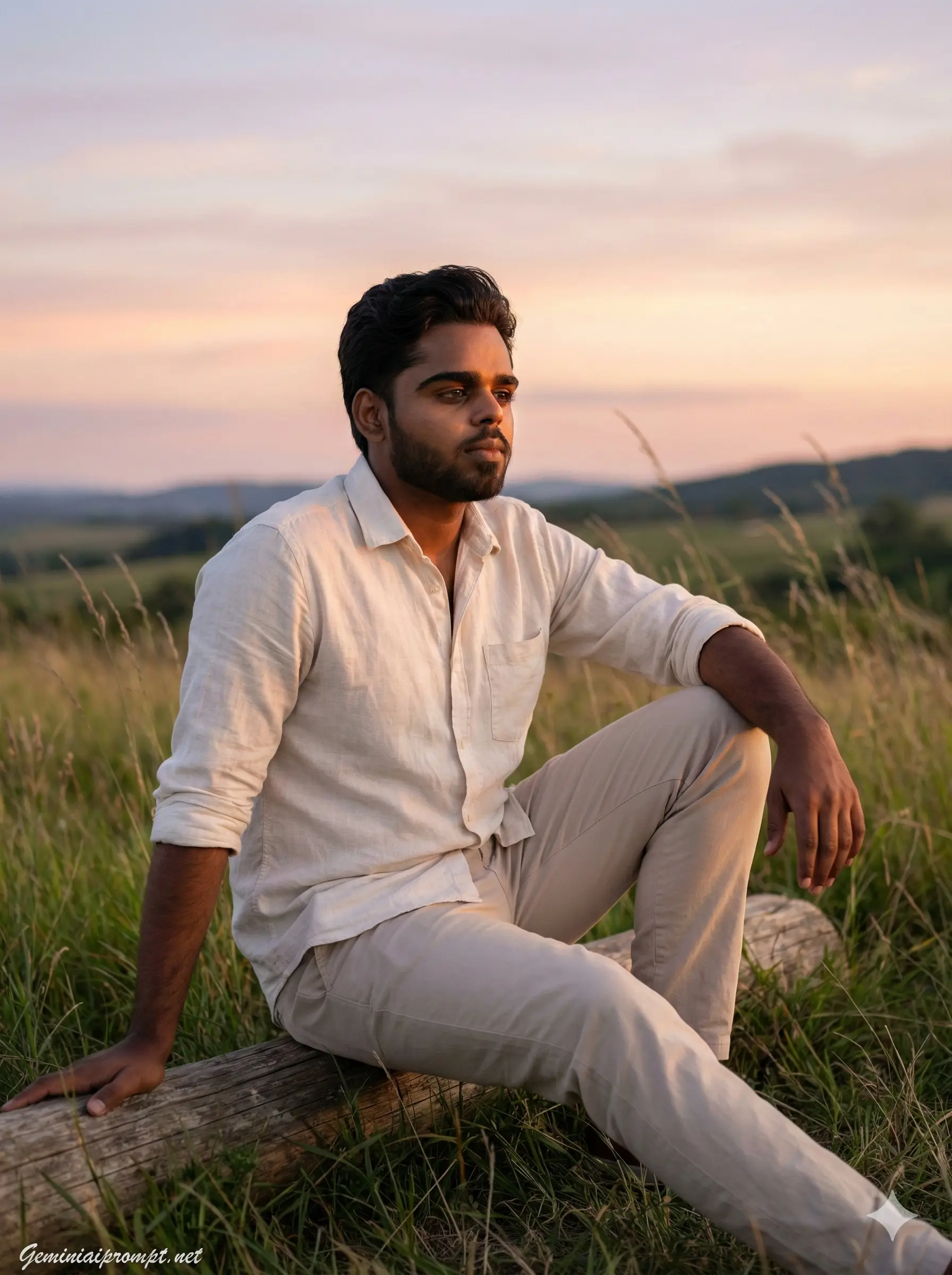 Google Gemini Moody Sunset Portrait AI Photo Editing Prompt 2