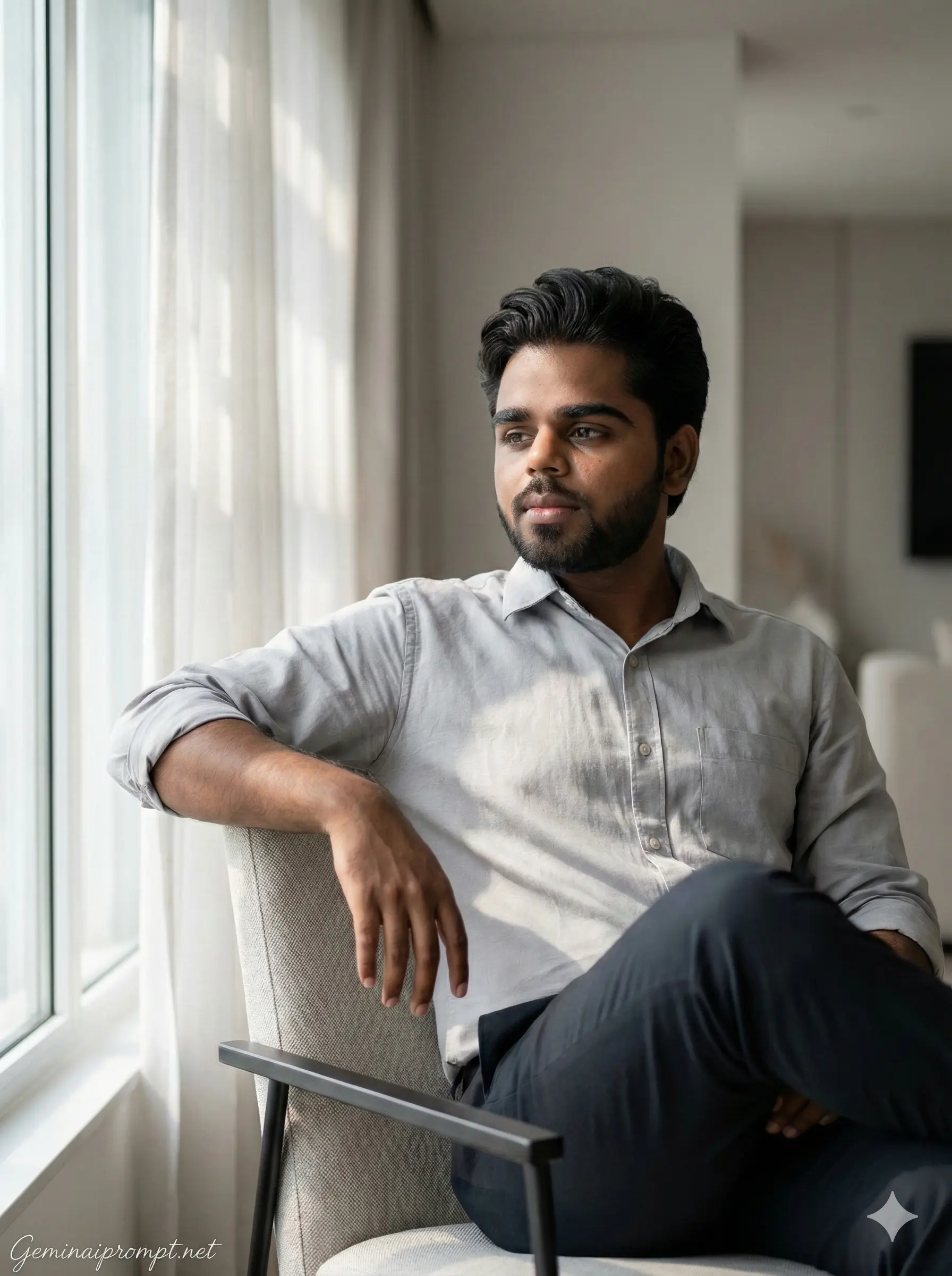 Google Gemini Moody Sunset Portrait AI Photo Editing Prompt 3