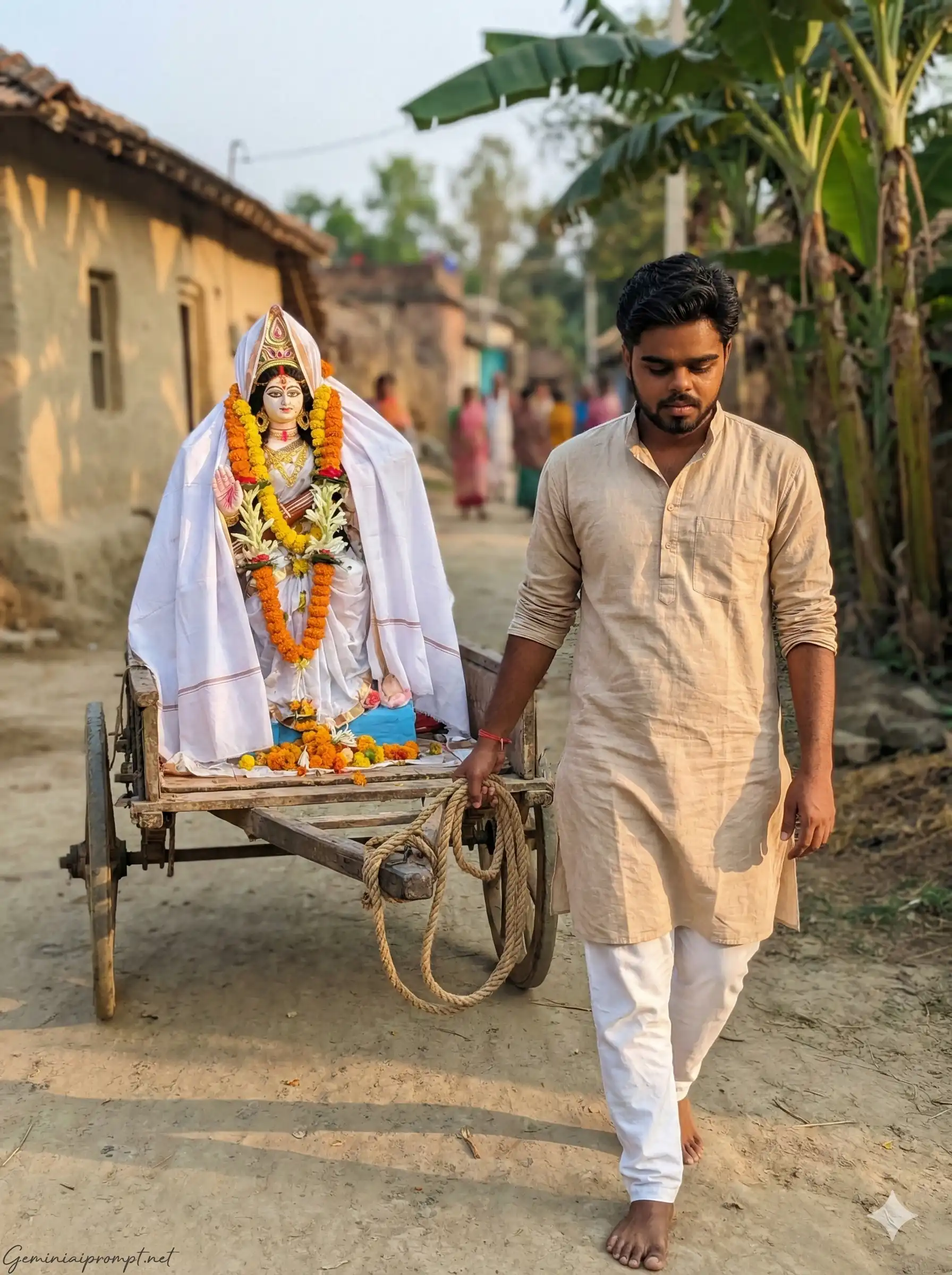 Google Gemini Trending Saraswati Puja Photo Editing Prompt 5