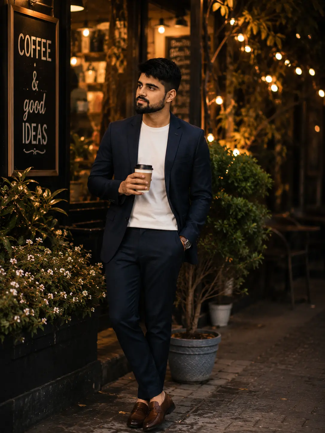 Stylish Evening Out at the Café