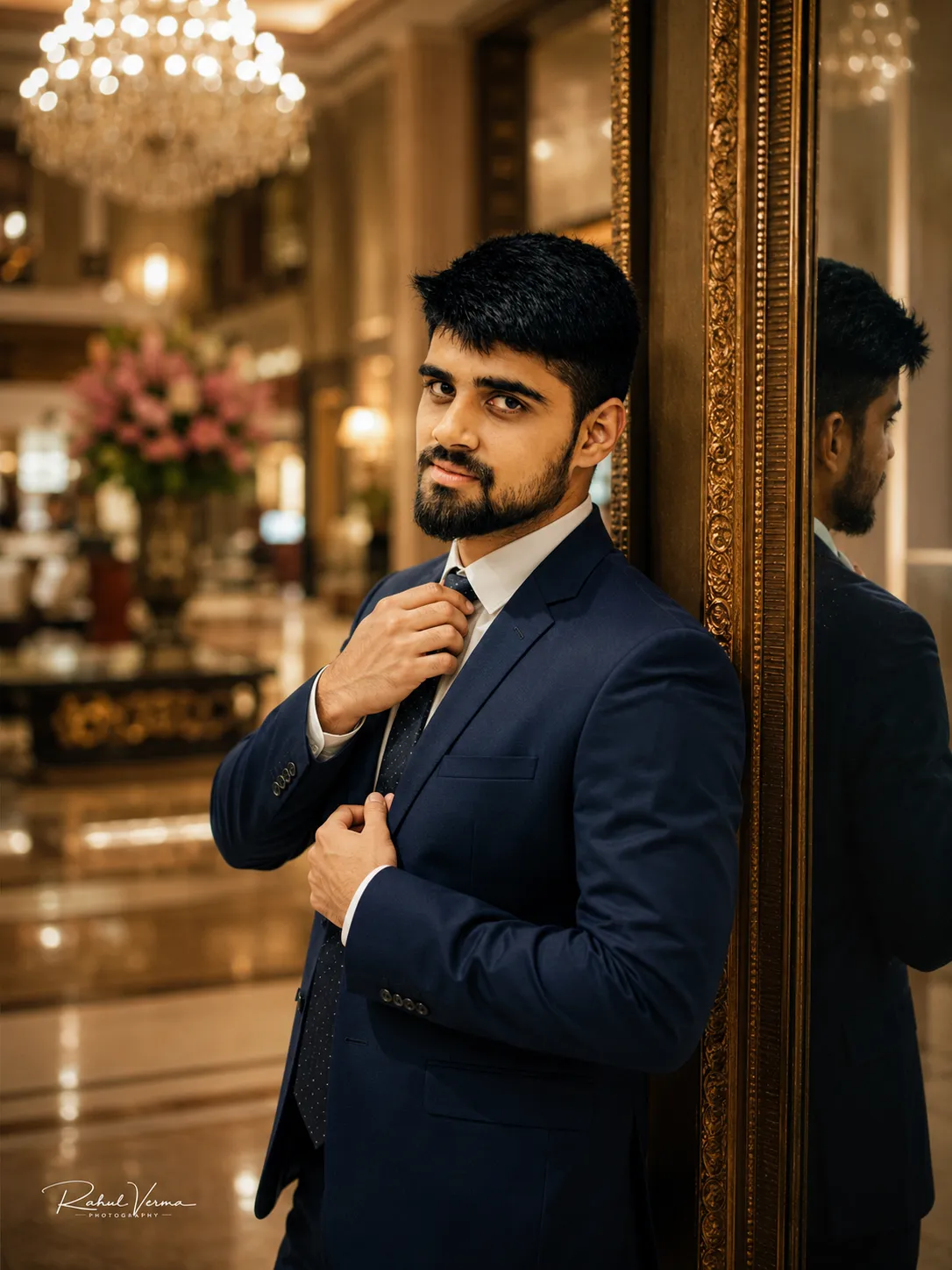 Stylish Hotel Lobby Reflection