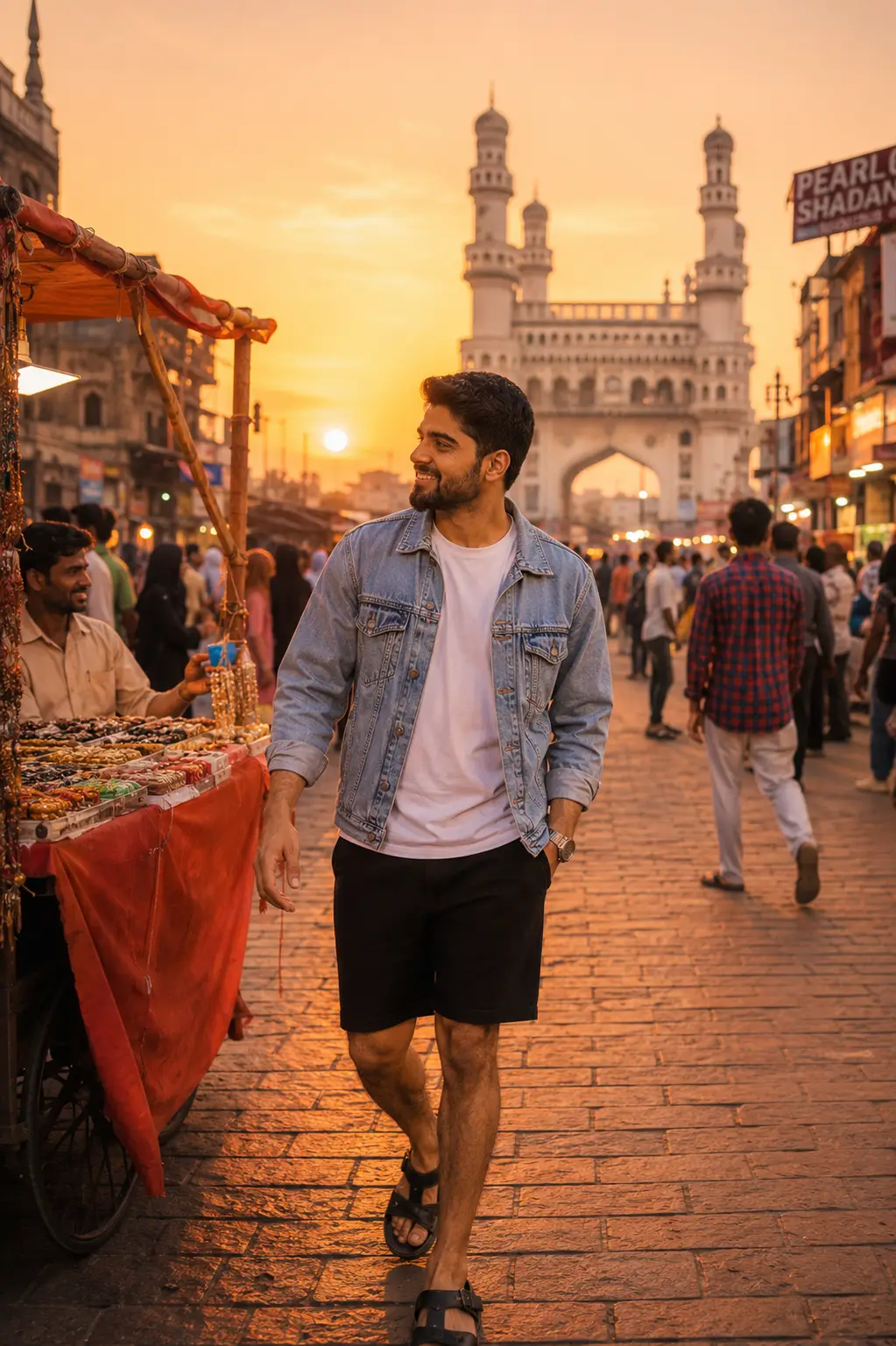 Sunset Stroll in Hyderabad's Streets