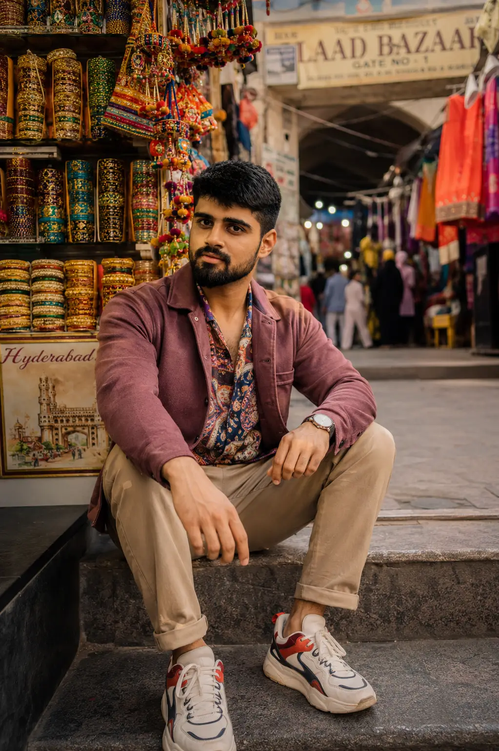 Vibrant Market Life at Laad Bazaar
