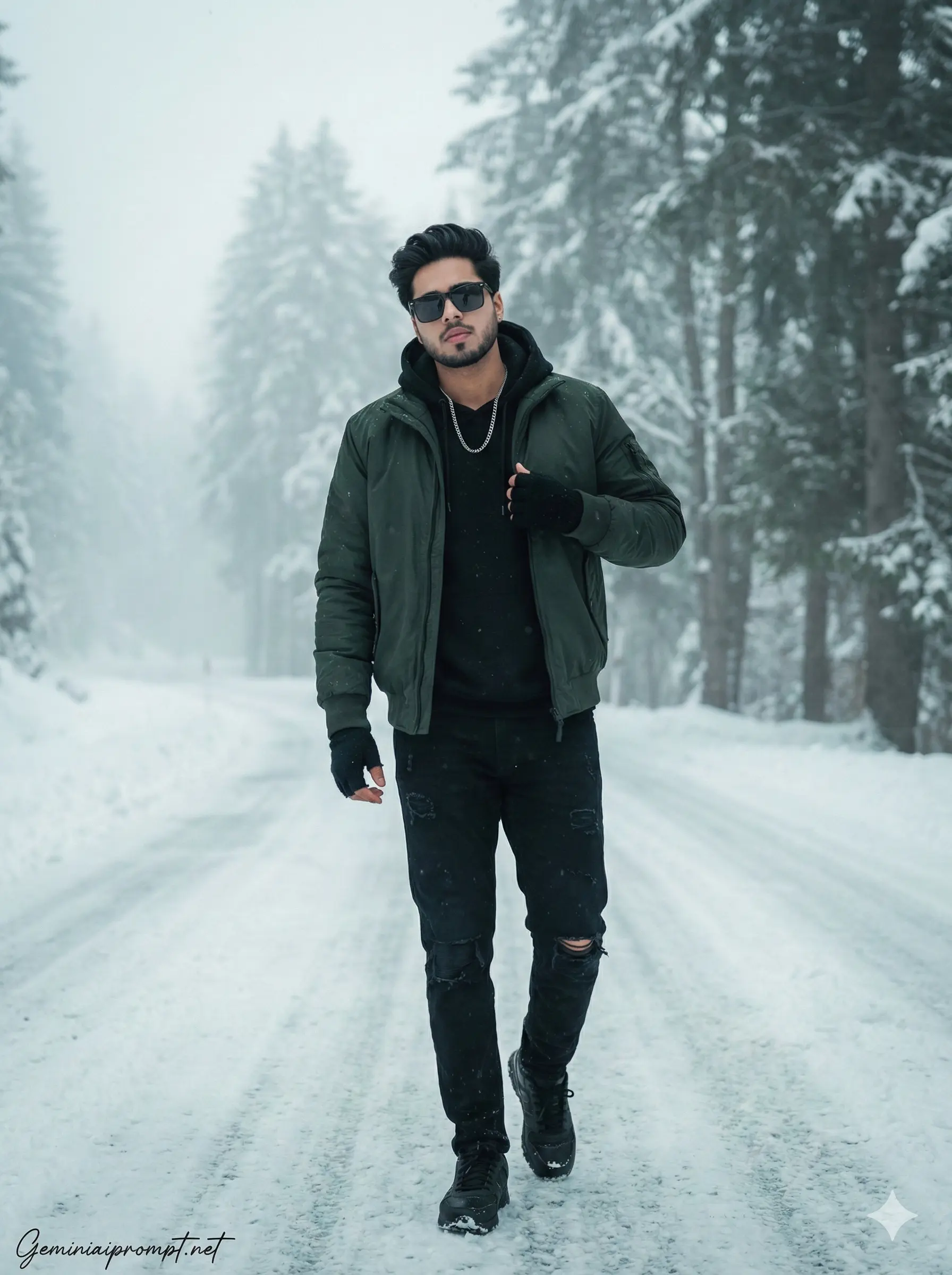 Viral Winter Gemini AI Photo Editing for Boys Prompt 5